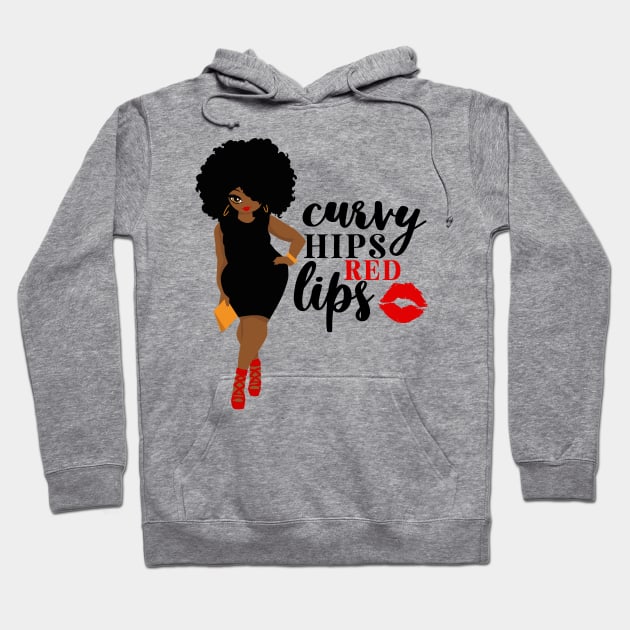 Curvy Hips Red Lips Hoodie by Grown N Sexy Diva